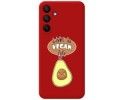 Funda Silicona Líquida Roja para Samsung Galaxy A15 4G / 5G diseño Vegan Life Dibujos