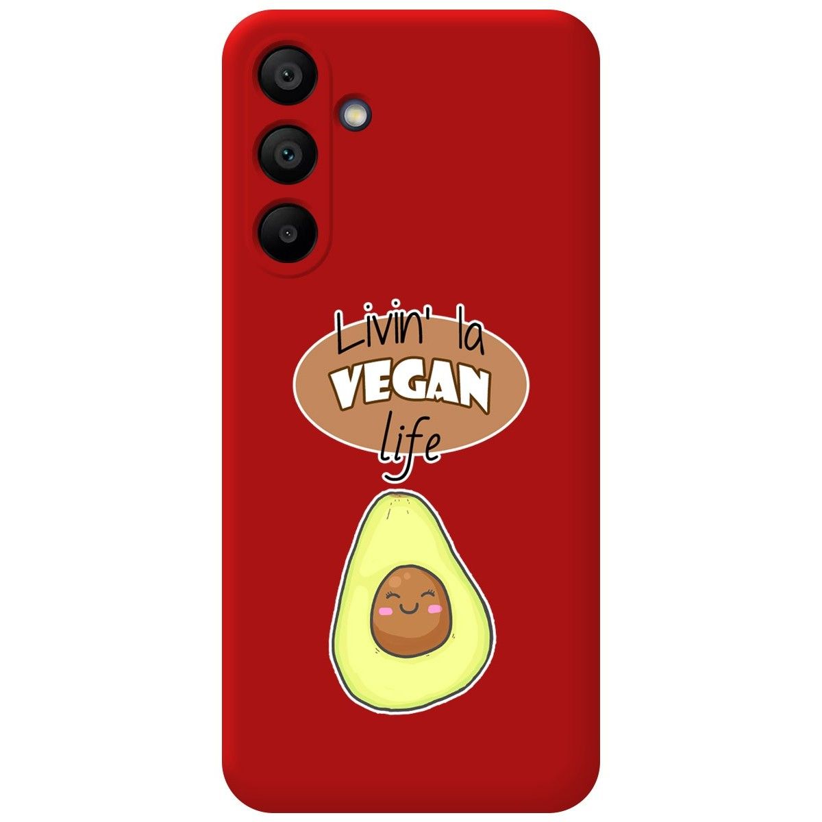 Funda Silicona Líquida Roja para Samsung Galaxy A15 4G / 5G diseño Vegan Life Dibujos