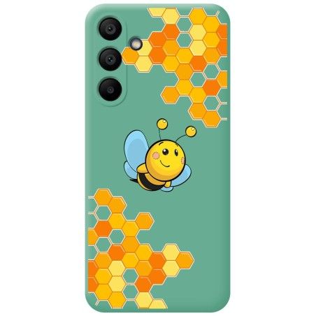 Funda Silicona Líquida Verde para Samsung Galaxy A15 4G / 5G diseño Abeja Dibujos