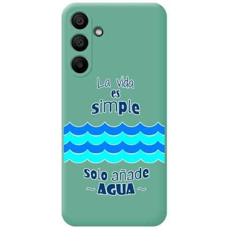 Funda Silicona Líquida Verde para Samsung Galaxy A15 4G / 5G diseño Agua Dibujos