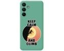 Funda Silicona Líquida Verde para Samsung Galaxy A15 4G / 5G diseño Mujer Escalada Dibujos