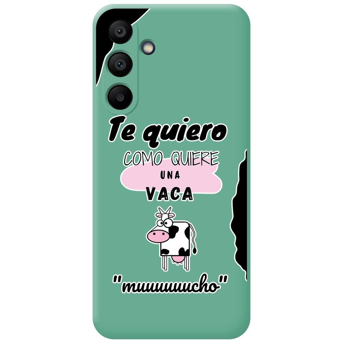 Funda Silicona Líquida Verde para Samsung Galaxy A15 4G / 5G diseño Vaca Dibujos