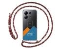 Personaliza tu Funda Colgante Transparente para Xiaomi Redmi Note 13 4G con Cordon Rosa / Dorado Dibujo Personalizada