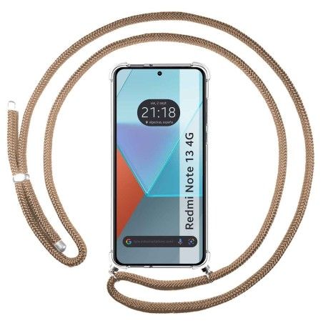 Funda Colgante Transparente para Xiaomi Redmi Note 13 4G con Cordon Camel