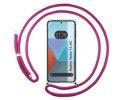 Funda Colgante Transparente para Xiaomi Redmi Note 13 4G con Cordon Rosa Fucsia