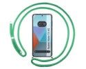 Funda Colgante Transparente para Xiaomi Redmi Note 13 4G con Cordon Verde Agua