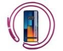 Personaliza tu Funda Colgante Transparente para Xiaomi Poco M6 Pro 4G con Cordon Rosa Fucsia Dibujo Personalizada