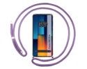 Personaliza tu Funda Colgante Transparente para Xiaomi Poco M6 Pro 4G con Cordon Morado Dibujo Personalizada
