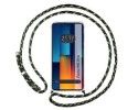 Funda Colgante Transparente para Xiaomi Poco M6 Pro 4G con Cordon Verde / Dorado