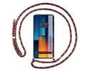 Funda Colgante Transparente para Xiaomi Poco M6 Pro 4G con Cordon Rosa / Dorado