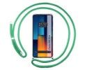 Funda Colgante Transparente para Xiaomi Poco M6 Pro 4G con Cordon Verde Agua