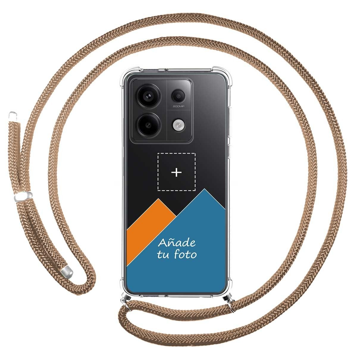 Personaliza tu Funda Colgante Transparente para Xiaomi Redmi Note 13 Pro 5G con Cordon Camel Dibujo Personalizada