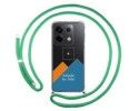 Personaliza tu Funda Colgante Transparente para Xiaomi Redmi Note 13 Pro 5G con Cordon Verde Agua Dibujo Personalizada