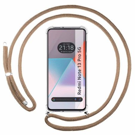 Funda Colgante Transparente para Xiaomi Redmi Note 13 Pro 5G con Cordon Camel