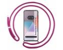 Funda Colgante Transparente para Xiaomi Redmi Note 13 Pro 5G con Cordon Rosa Fucsia