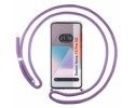Funda Colgante Transparente para Xiaomi Redmi Note 13 Pro 5G con Cordon Morado