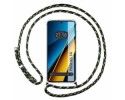 Personaliza tu Funda Colgante Transparente para Xiaomi Poco X6 5G con Cordon Verde / Dorado Dibujo Personalizada