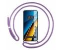 Personaliza tu Funda Colgante Transparente para Xiaomi Poco X6 5G con Cordon Morado Dibujo Personalizada