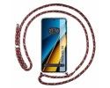 Personaliza tu Funda Colgante Transparente para Xiaomi Poco X6 5G con Cordon Rosa / Dorado Dibujo Personalizada