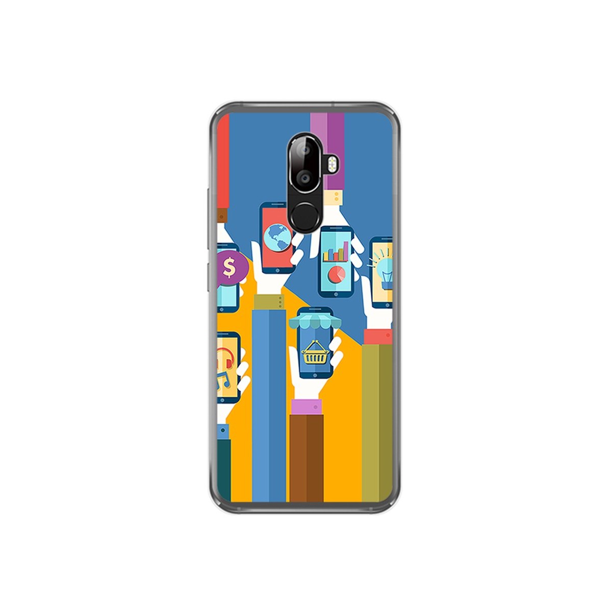 Funda Gel Tpu para Oukitel U18 Diseño Apps Dibujos