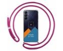 Personaliza tu Funda Colgante Transparente para Samsung Galaxy A15 4G / 5G con Cordon Rosa Fucsia Dibujo Personalizada