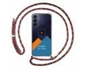 Personaliza tu Funda Colgante Transparente para Samsung Galaxy A15 4G / 5G con Cordon Rosa / Dorado Dibujo Personalizada