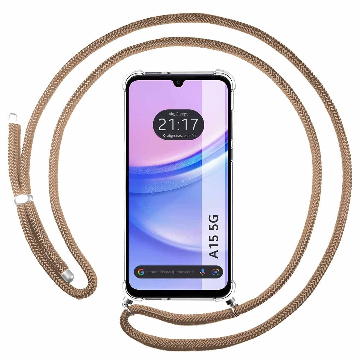 Funda Colgante Transparente para Samsung Galaxy A15 4G / 5G con Cordon Camel