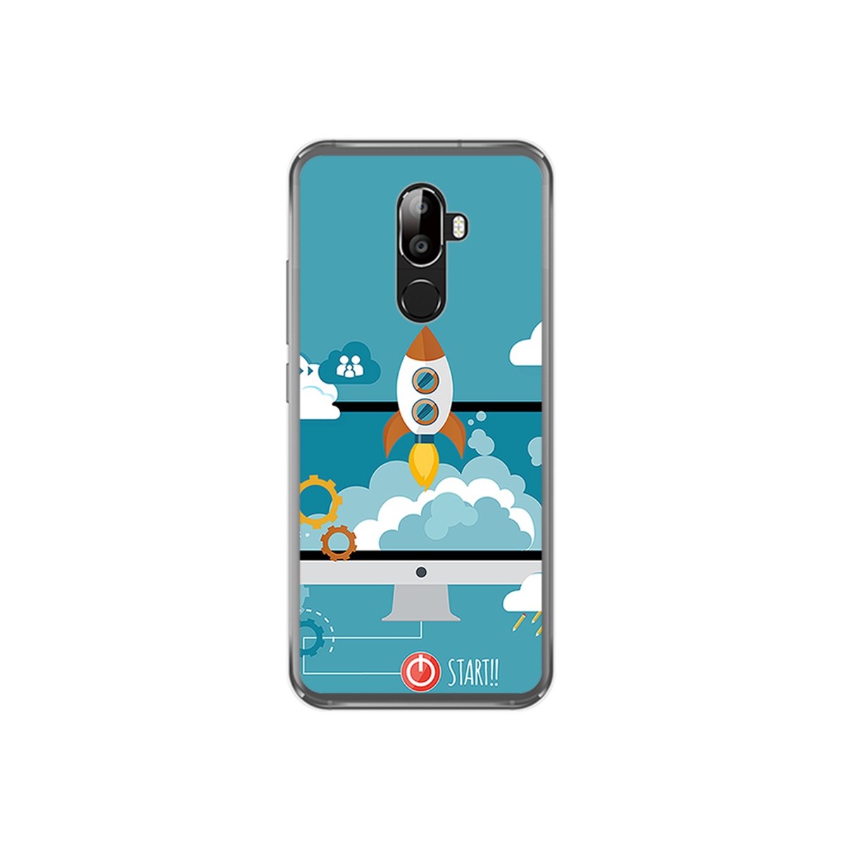 Funda Gel Tpu para Oukitel U18 Diseño Cohete Dibujos