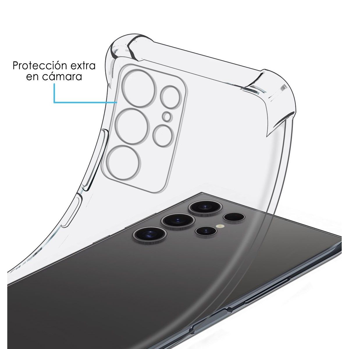 Funda Silicona Antigolpes Transparente para Samsung Galaxy S24 Ultra 5G