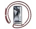Funda Colgante Transparente para Samsung Galaxy S24 Ultra 5G con Cordon Rosa / Dorado