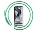 Funda Colgante Transparente para Samsung Galaxy S24 Ultra 5G con Cordon Verde Agua