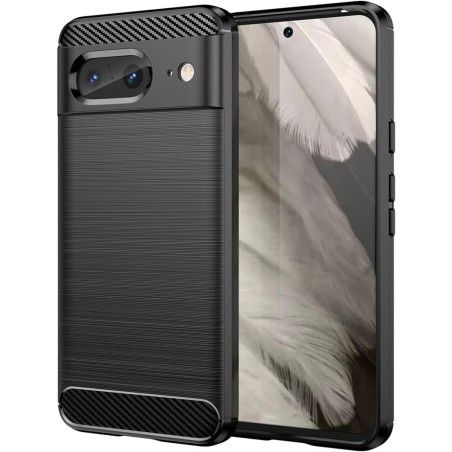 Funda Gel Tpu Tipo Carbon Negra para Google Pixel 8 5G