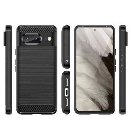 Funda Gel Tpu Tipo Carbon Negra para Google Pixel 8 5G