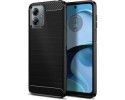 Funda Gel Tpu Tipo Carbon Negra para Motorola Moto G14