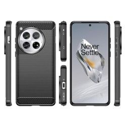 Funda Gel Tpu Tipo Carbon Negra para Oneplus 12 5G 2