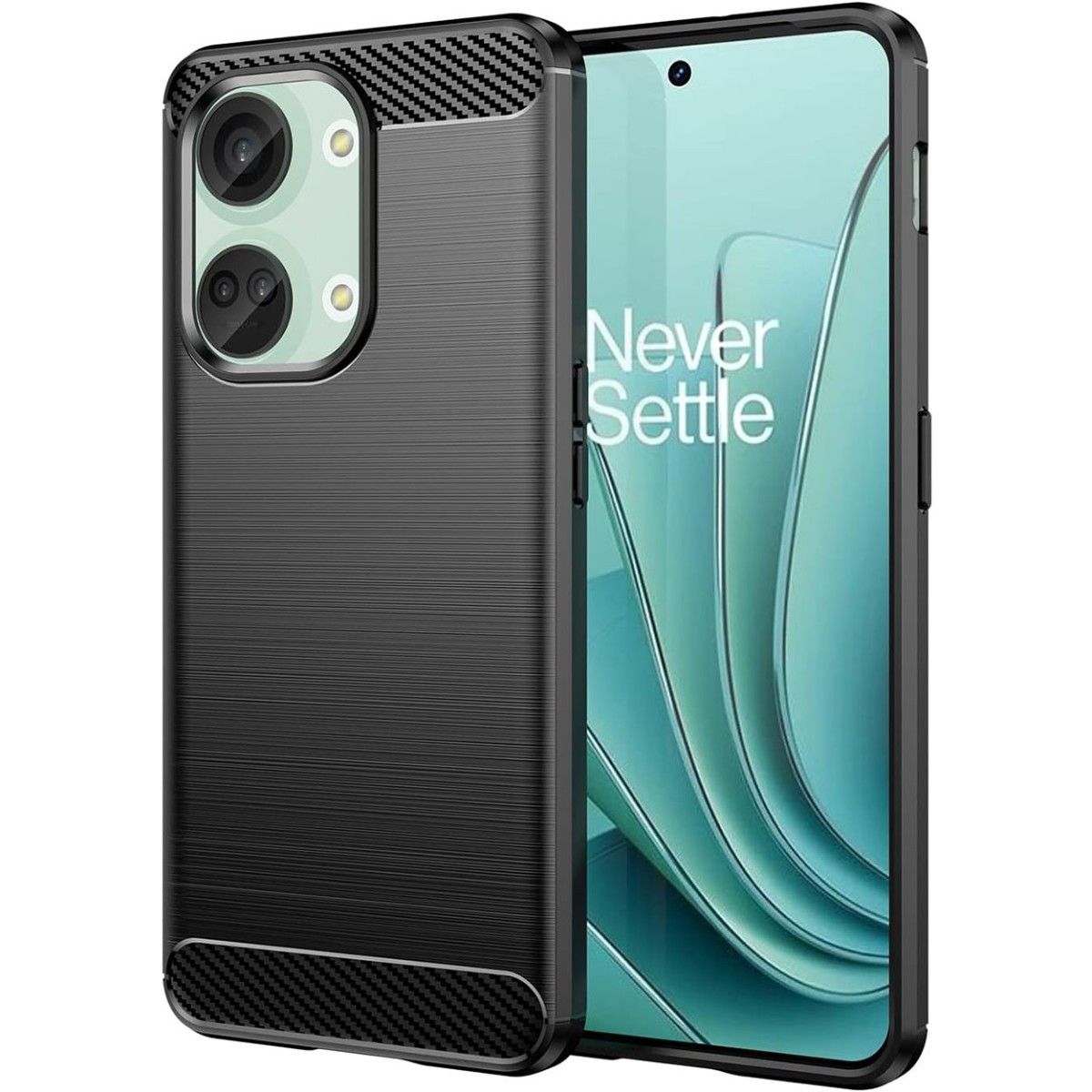 Funda Gel Tpu Tipo Carbon Negra para Oneplus Nord 3 5G