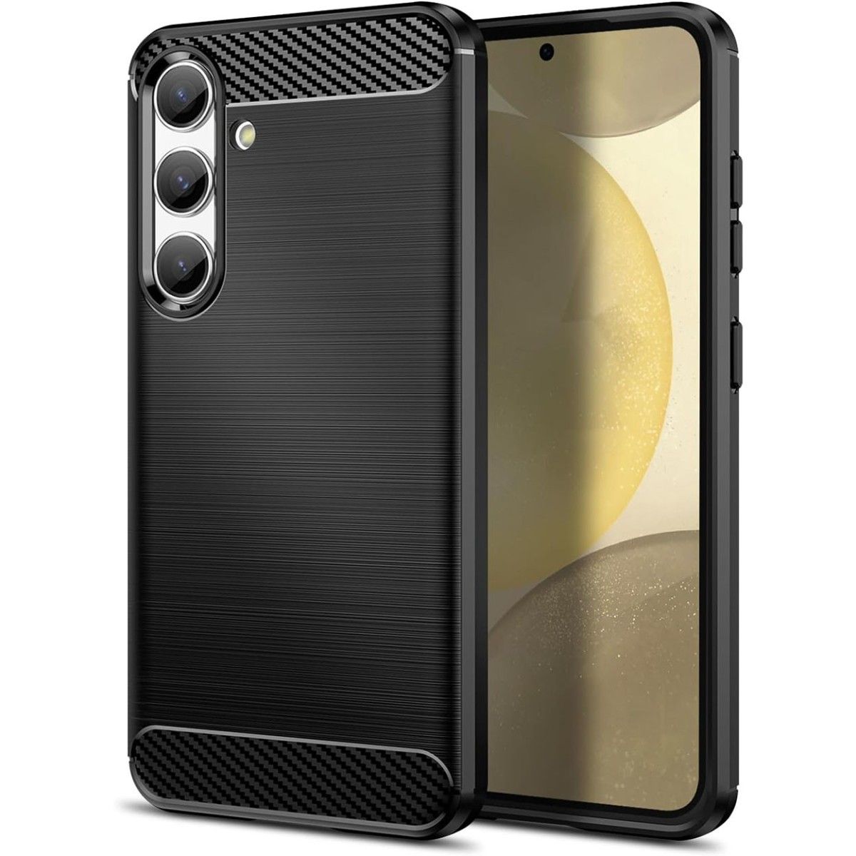 Funda Gel Tpu Tipo Carbon Negra para Samsung Galaxy S24 5G