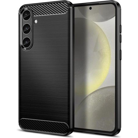 Funda Gel Tpu Tipo Carbon Negra para Samsung Galaxy S24+ Plus 5G