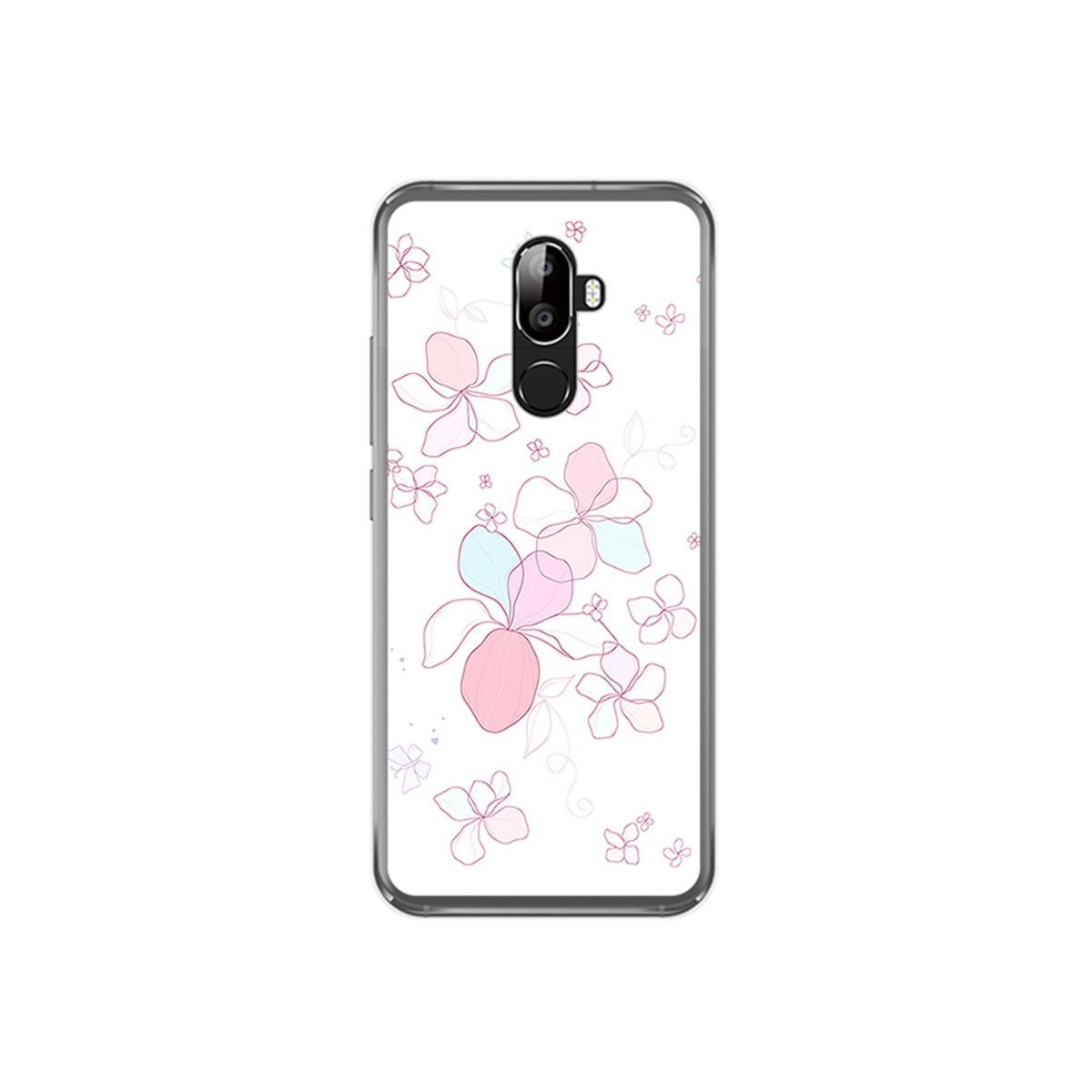 Funda Gel Tpu para Oukitel U18 Diseño Flores Minimal Dibujos