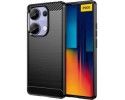 Funda Gel Tpu Tipo Carbon Negra para Xiaomi Poco M6 Pro 4G