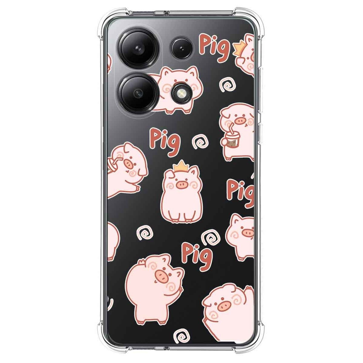 Funda Silicona Antigolpes para Xiaomi Redmi Note 13 4G diseño Cerdos Dibujos