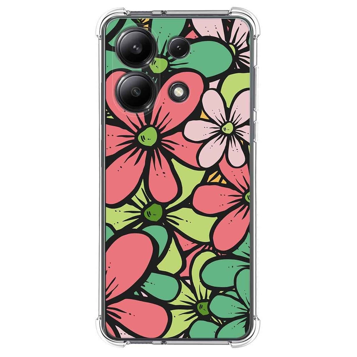 Funda Silicona Antigolpes para Xiaomi Redmi Note 13 4G diseño Flores 02 Dibujos