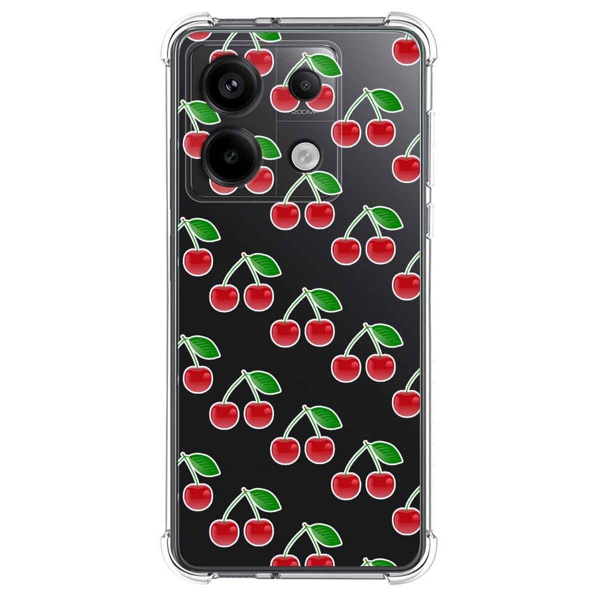 Funda Silicona Antigolpes para Xiaomi Redmi Note 13 Pro 5G diseño Cerezas Dibujos