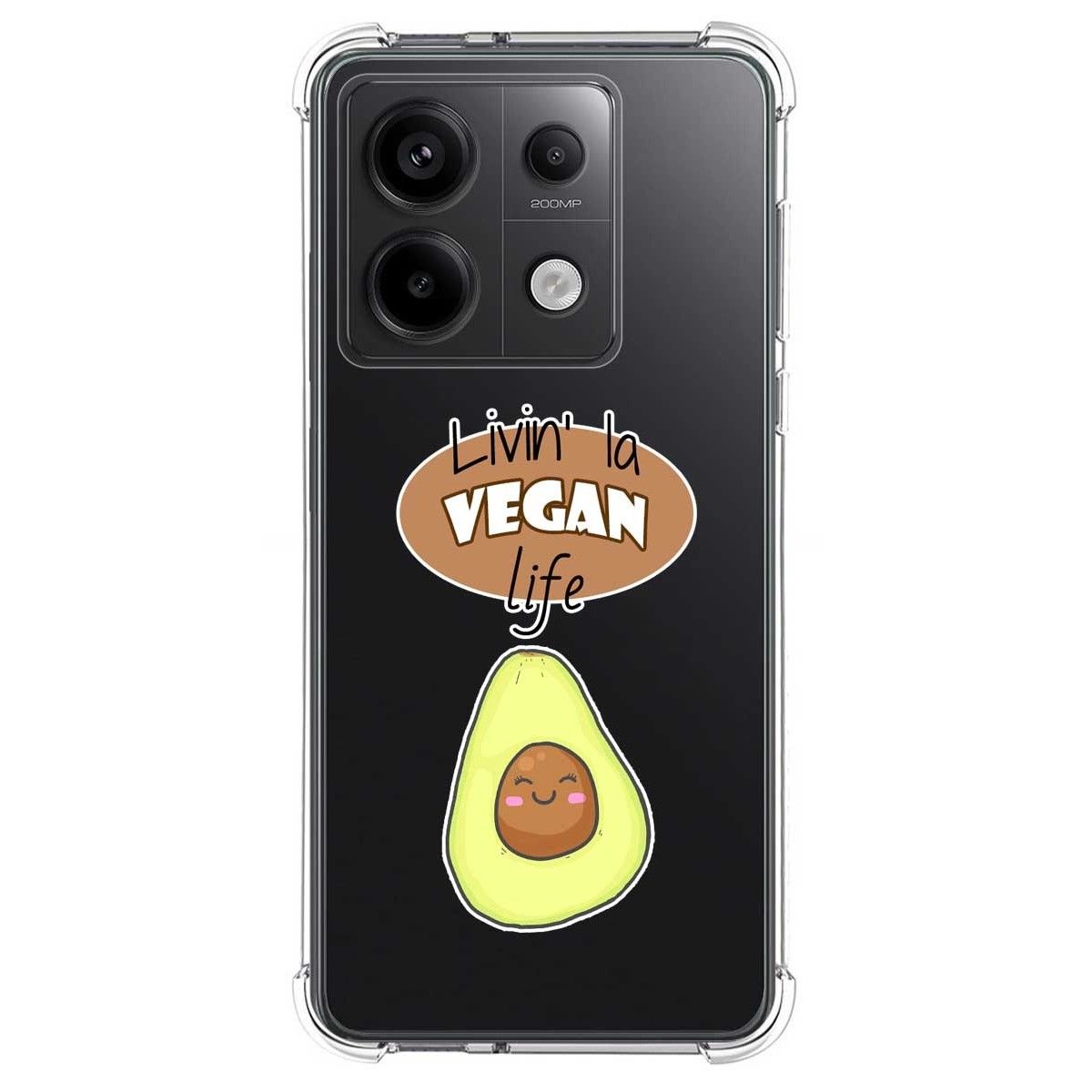 Funda Silicona Antigolpes para Xiaomi Redmi Note 13 Pro 5G diseño Vegan Life Dibujos