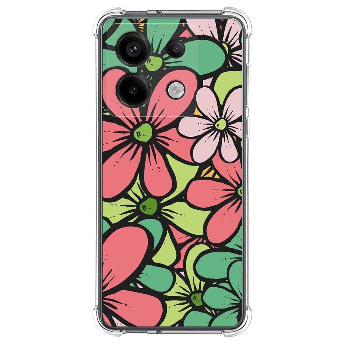 Funda Silicona Antigolpes para Xiaomi Redmi Note 13 Pro 5G diseño Flores 02 Dibujos