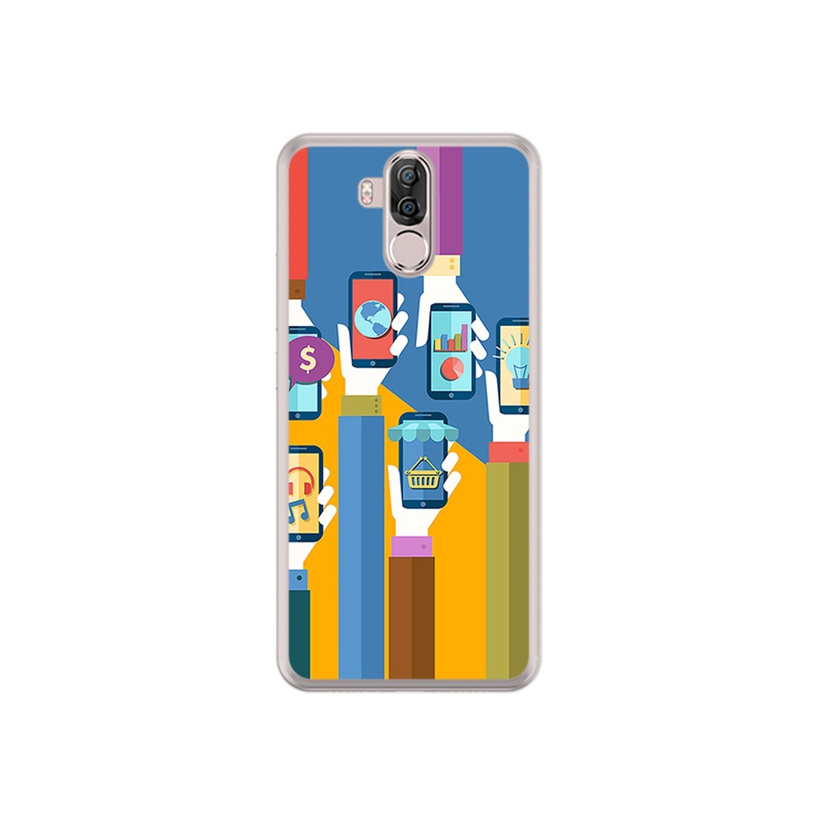 Funda Gel Tpu para Ulefone Power 3 / 3S Diseño Apps Dibujos