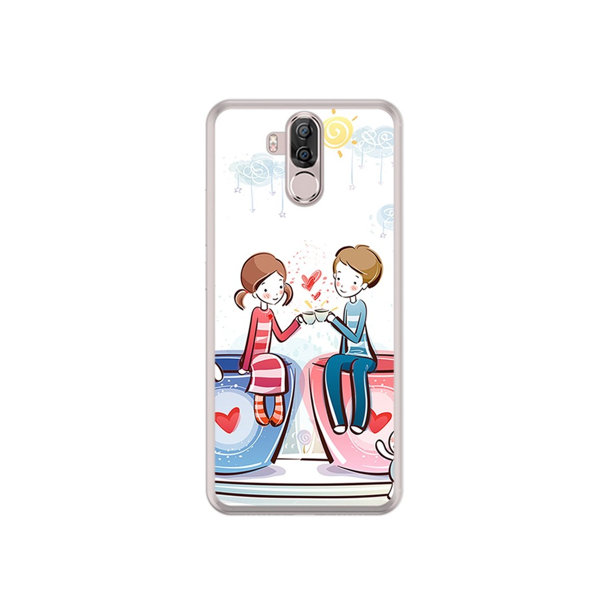 Funda Gel Tpu para Ulefone Power 3 / 3S Diseño Cafe Dibujos
