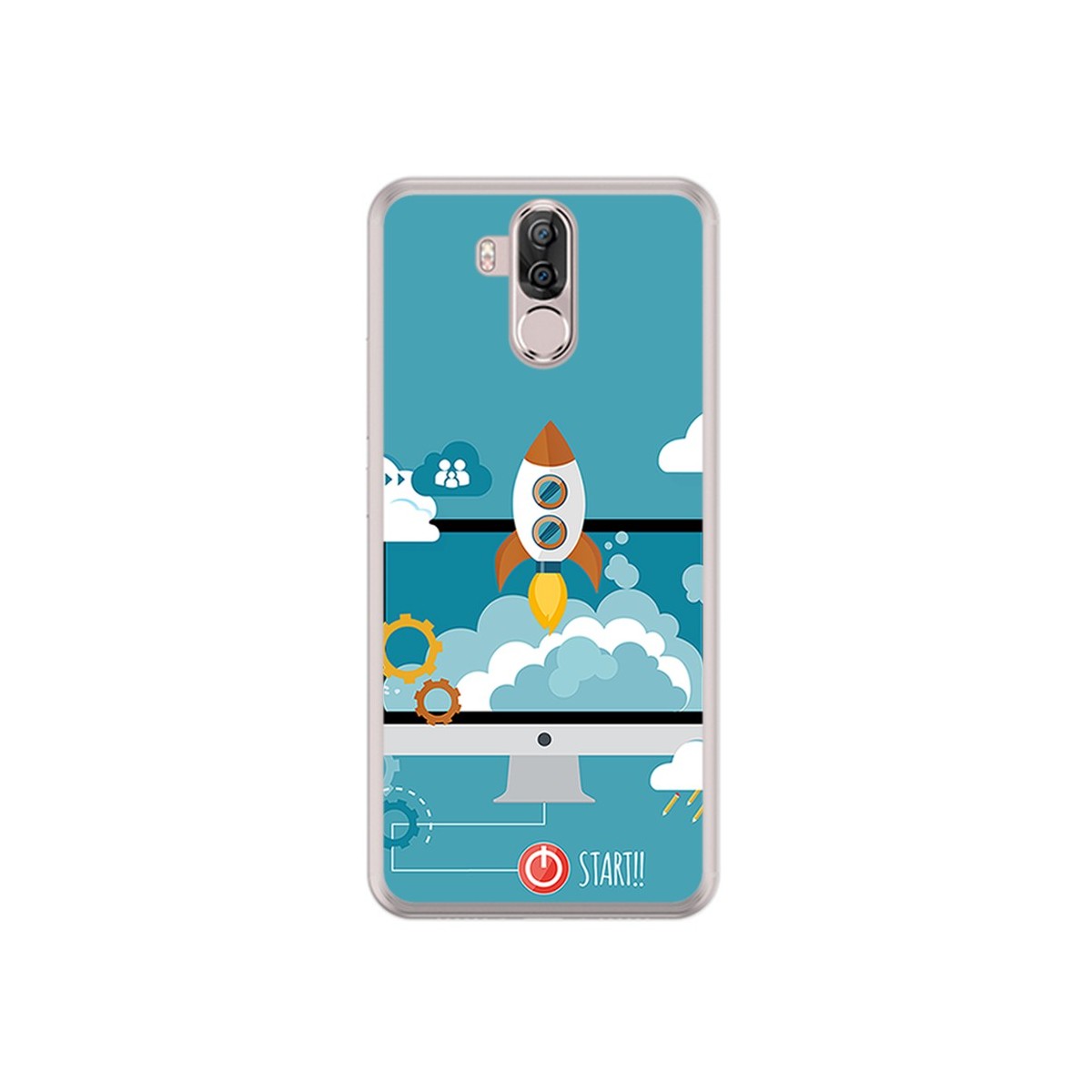 Funda Gel Tpu para Ulefone Power 3 / 3S Diseño Cohete Dibujos