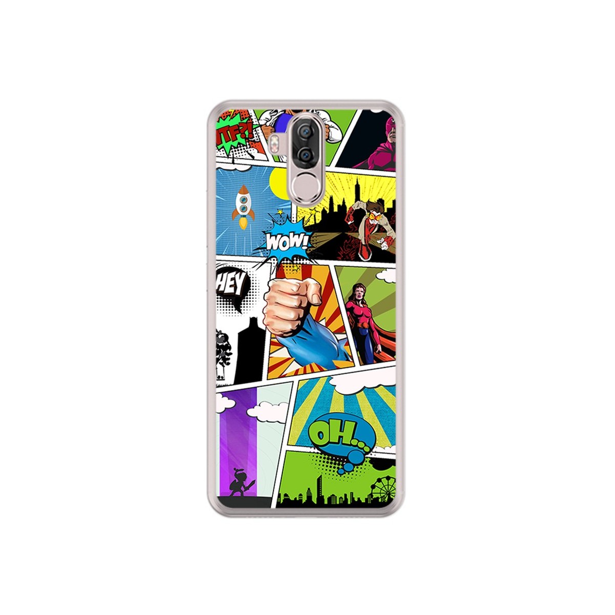 Funda Gel Tpu para Ulefone Power 3 / 3S Diseño Comic Dibujos
