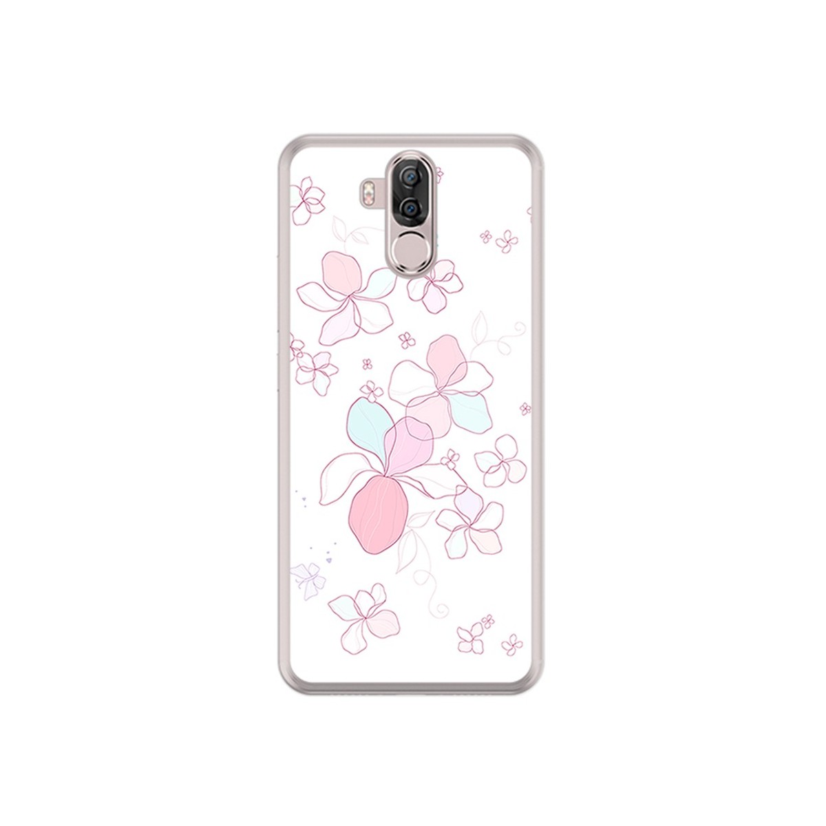 Funda Gel Tpu para Ulefone Power 3 / 3S Diseño Flores Minimal Dibujos